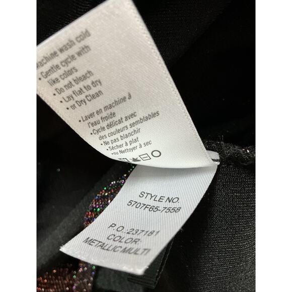 PAIGE Celeste Open Back Lurex Striped Metallic Weave Long Sleeve Shirt Large - Picture 11 of 12